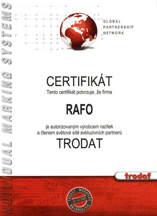 certifikát TRODAT